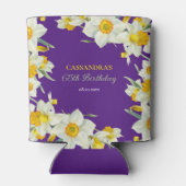 シックイエローホワイトダッフォディルフローラパープル誕生日 缶クーラー (裏面)