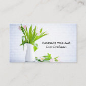 シックイベントコーディネーターパーティー計画花ホワイト 名刺 (正面)