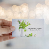 シックイベントコーディネーターパーティー計画花ホワイト 名刺