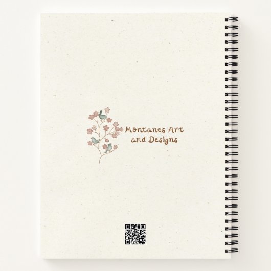 シックインスパイアヴィンテージブルーフローラルパターン ノートブック (裏面)