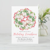 シックウィンターウォーターカラーリースホリデーランチョン 招待状 (スタンド正面)