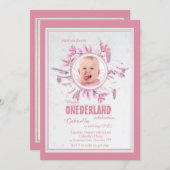 シックウィンターフォト招待状ピンク 招待状 (正面/裏面)