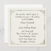 シックウィンターホワイト結婚式招待状 招待状 (正面/裏面)