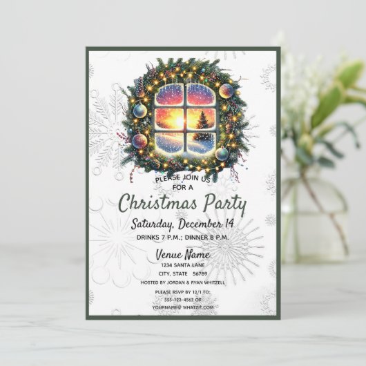シックウィンターワンダーランドクリスマスパーティの招待状 招待状 (スタンド正面)