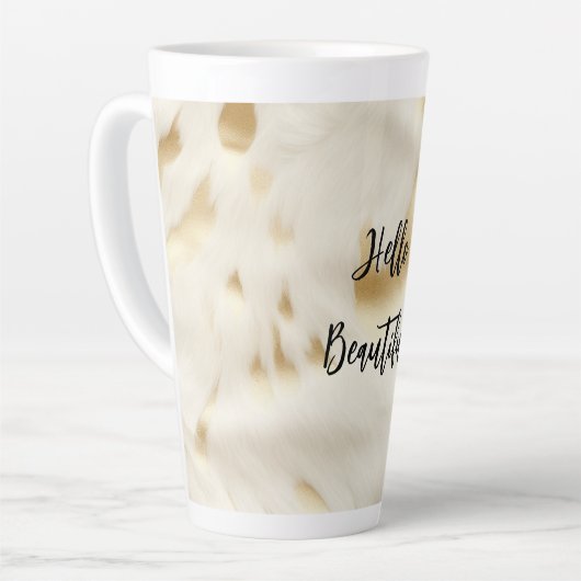 シックウェスタン金ゴールドホワイトクリームコウィド カフェラテマグ (左アングル)