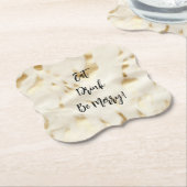 シックウェスタン金ゴールドホワイトクリームコウィド ペーパーコースター (アングル)