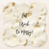 シックウェスタン金ゴールドホワイトクリームコウィド ペーパーコースター (正面)