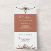 シックウエスタンボヘミアンフローラカウースカル結婚ズ オールインワン招待状 (内側)