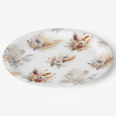 シックウエスタンボホフローラブーケパターン ペーパープレート (アングル)