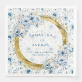 シックウォーターカラーパステルブルー金ゴールドグリッター結婚ズ (正面)