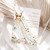 シックウォーターカラーフローラエレガントブライダルルンチョン 招待状