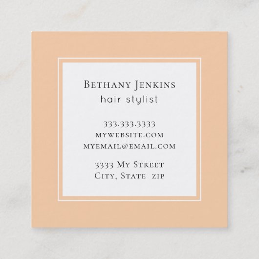 シックウォーターカラーフローラテラコッタビジネスカード スクエア名刺 (裏面)