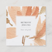 シックウォーターカラーフローラテラコッタビジネスカード スクエア名刺 (正面)