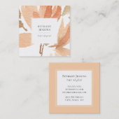 シックウォーターカラーフローラテラコッタビジネスカード スクエア名刺 (正面/裏面)