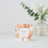 シックウォーターカラーフローラテラコッタビジネスカード スクエア名刺 (スタンド正面)