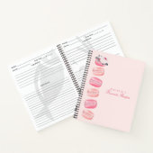 シックウォーターカラーフローラピンクマカフランスのロンレシピ ノートブック (内部)