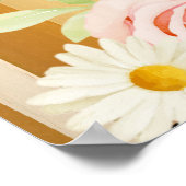 シックウォーターカラーフローラブライダルシャワーへようこそ ポスター (角)