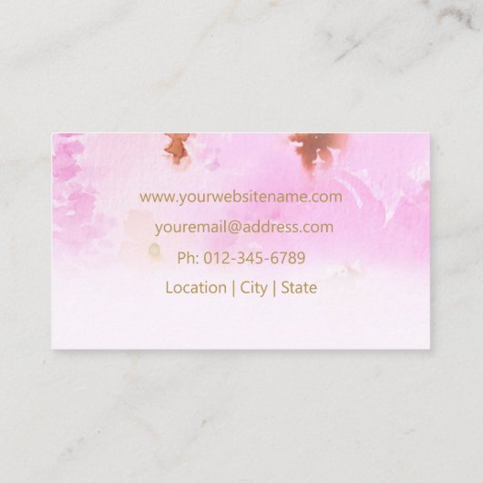 シックウォーターカラーフローラメイクアップアーティスト美容師 名刺 (裏面)