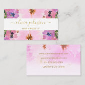 シックウォーターカラーフローラメイクアップアーティスト美容師 名刺 (正面/裏面)