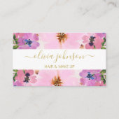 シックウォーターカラーフローラメイクアップアーティスト美容師 名刺 (正面)
