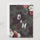 シックウォーターカラーフローラレッドブルグンディテーマ招待状 招待状 (裏面)