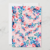 シックウォーターカラーフローラ50th誕生日赤面 招待状 (裏面)