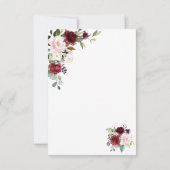 シックウォーターカラーブルゴーニュ赤面フローラ金ゴールド結婚ズ 出欠カード (裏面)