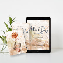 シックウォーターカラーマザーズデイブランチ招待状