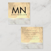 シックウォーターカラーモノグラムルクスバー&マーブルトリム スクエア名刺 (正面/裏面)