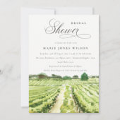 シックウォーターカラーワイナリービニヤードブライダルシャワー 招待状 (正面)