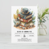 シックウォーターカラー探知誕生日 招待状 (スタンド正面)