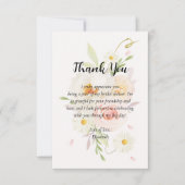 シックウォーターカラー赤面フローラブライダルシャワー サンキューカード (正面)
