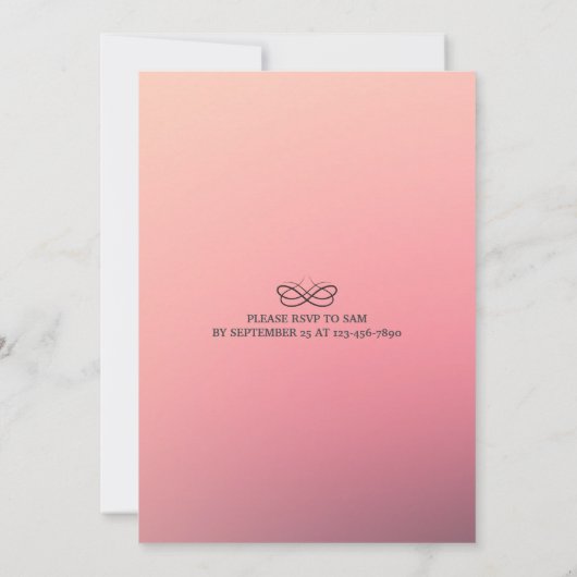 シックウォーター色フローラウェディングシャワー招待状 招待状 (裏面)