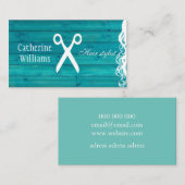 シックウッドブルーターコイズ美容師 名刺 (正面/裏面)