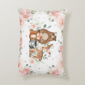 シックウッドランドアニマルズパステル赤面フローラ金ゴールド アクセントクッション (裏面(縦))