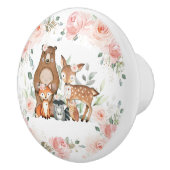 シックウッドランドアニマルズパステル赤面フローラ金ゴールド セラミックノブ (右)