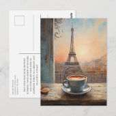 シックエッフェルタワーカフェコーヒーシャルボードパリ ポストカード (正面/裏面)