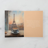 シックエッフェルタワーカフェコーヒーパリ誕生日 カード (内部)