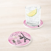 シックエッフェルタワーピンクパリファッション コースター (側面)