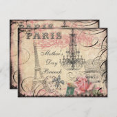 シックエッフェルタワー&シャンデリアマザーズデイブランチ 招待状 (正面/裏面)