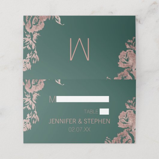 シックエメラルドグリーンバラ金ゴールドフローラ座席表 プレイスカード (外部開封)