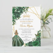 シックエメラルドグリーンフローラブロンドガールキンセアニラ 招待状 (スタンド正面)