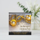シックエレガントおもしろいクールフェスティバルクリスマスパーティー 招待状 (スタンド正面)