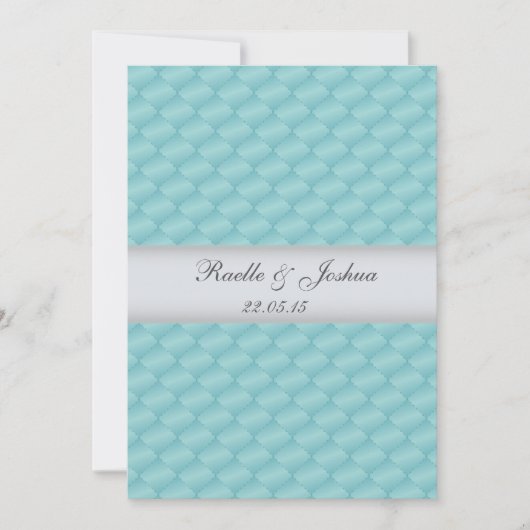 シックエレガントで豪華なティール(緑がかった色)シルバーズ結婚ス 招待状 (正面)