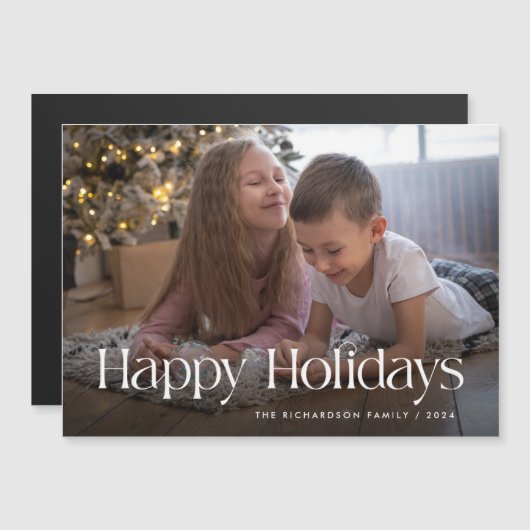 シックエレガントで | ハッピーホリデーズマグネティックカード (正面/裏面)