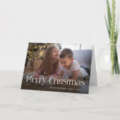 シックエレガントで | メリークリスマスフォト折り畳み シーズンカード (正面)