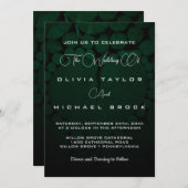 シックエレガントなクラシックフォーマル素朴な銀結婚の 招待状 (正面/裏面)