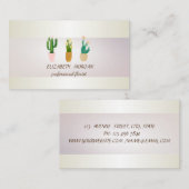 シックエレガントなストライプサボテンの多肉植物 名刺 (正面/裏面)