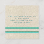 シックエレガントなタンデロンターコイズストライプ スクエア名刺 (裏面)