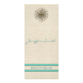 シックエレガントなタンデロンターコイズストライプ ラックカード (正面)